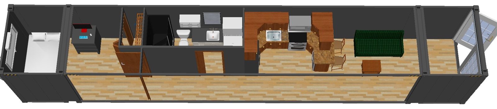 Ensemble de logements modulaires en conteneurs